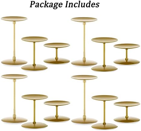 Romadedi Pillar Candle Holder Plates, Gold Centerpiece Stands, Set of 12 - Image 6