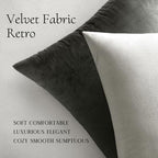MIULEE Velvet Throw Pillow Covers 22x22 Inch Pack of 2 Greyish White - Image 5