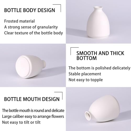 5'' White Ceramic Bud Vases Set of 20,Small Vases in Bulk for Flowers,Mini Vases for Centerpieces,Modern for Floral and Pampas Grass,Boho for Wedding,Party,Table Home Decor - Image 5