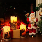 Homemory Christmas Real Wax Flameless LED Pillar Candles with Timer Remote - Image 3
