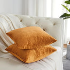GIGIZAZA Decorative Throw Pillow Covers 18 x 18, Cinnamon Burnt Orange Soft Pillow Covers Velvet,Set of 4 Decor Square Cushion Covers - Image 3