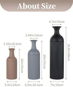 Sziqiqi Metal Tall Floor Vase, Tricolor Large Ribbed Floor Standing, 3Pcs - Image 3