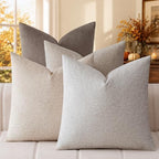 a moment Waterproof Throw Pillow Covers Set of 4,22x22 Inch Outdoor Stain Resistant Pet Friendly Pillowcases Cushion Covers for Patio Sofa and Living Room,Bare Earth by amoment