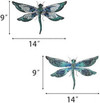 LIFFY Glass Metal Dragonfly Wall Decor Pair - Outdoor Wall Art for Garden and Home - Hanging Decor Gifts for Women, Light Blue - Image 6