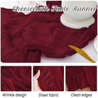12Pack Burgundy Cheesecloth Table Runners 10FT Gauze Table Runner - Image 6