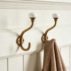 TUNNY Coat Hooks - 5 Pack Antique Brass Towel Hooks Robe Hooks Decorative Wall Hooks for Bathroom Bedroom Kitchen Towel Robe Clothes Cabinet Closet Bathroom Hardware - Image 6