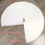 AerWo Christmas Tree 60 inches White Plush Skirt Decoration for Merry Christmas Party, High-End Soft Classic Fluffy Faux Fur Christmas Tree Skirt Decorations for Xmas Tree Decorations and Ornaments - Image 2