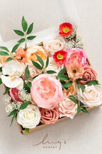 Ling's moment Artificial Pink Wedding Flowers Combo, Coral & Ivory, Grand - Image 6