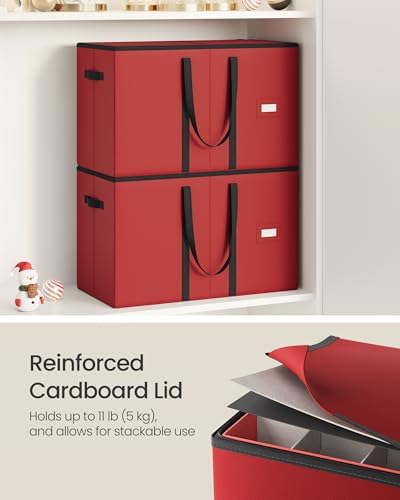 SONGMICS Christmas Ornament Storage Boxes, Set of 2, with 3-Inch 256 Slots - Image 4
