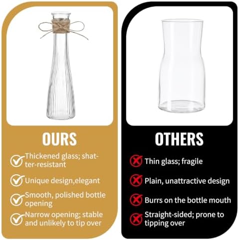 12 Pack Glass Bud Vases, 8.5" Ribbed Tall Bud Vases for Centerpiece Decor - Image 4