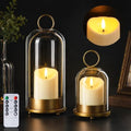 Brass Hurricane Handmade Sturdy Glass Dome Candle Holders with Glass Cover by Busplhe