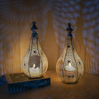 Candlestick Candle Barrels Moroccan Style Retro Lanterns Projection Lights Hollowed-Out Decorations Home Ramadan Hanging Outdoor Indoor Courtyard Porch Festival Weddings - Image 4