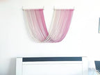QULBUJ Dip Dye Large Macrame Wall Hanging Tie-Dye Yarn Tapestry Home Boho Wall Decor Ombre Art Headboard Bedroom Living Room 52" Wx34 L,Pink - Image 6
