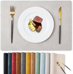 MOSAYT Vinyl Faux Leather Placemats, Set of 12, Light Grey by MOSAYT