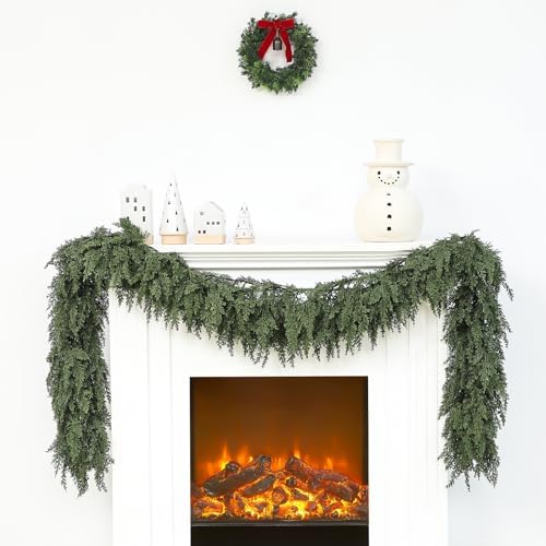 Jutom 2 Pcs 9 ft Artificial Cedar Garland for Christmas - Image 7