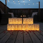 Will You Marry Me Sign - Marry Me Light Up Letters Set with Luminary Paper Bags, LED Tea Light Candles, Red Heart Balloons, Artificial Rose Petals - Proposal and Valentines' Day Decorations - Image 4