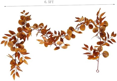 4Pack Artificial Eucalyptus Garland with Willow Leaves Faux Greenery for Wedding Backdorp Arch Wall Table Runner Decor (Fall) - Image 2