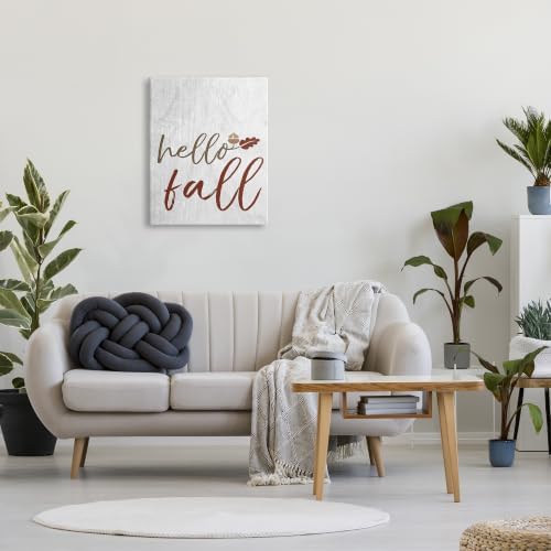 The Stupell Home Decor Collection Hello Fall Oak Leaves and Acorn Oversized Stretched Canvas Wall Art, Proudly Made in USA - Image 2
