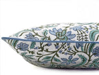 Ridhi Block Print Columbia Blue Cotton Pillow Cover 24" x 24" (Set of 2) - Image 6