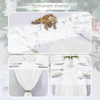 6 Pack White 35x120 Inch Cheesecloth Table Runner - Image 5