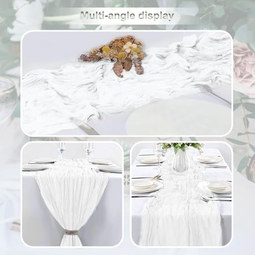 6 Pack White 35x120 Inch Cheesecloth Table Runner - Image 5