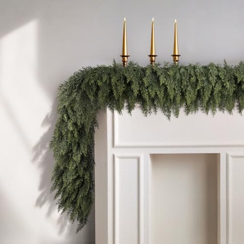 4PCS 9FT Christmas Cedar Garland Realistic Thick Soft Christmas Decorations - Image 4