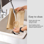 Placemats Set of 12 - Easy Clean Woven Vinyl Placemats for Dining Table, Indoor/Outdoor Place Mats, Washable PVC Table Mats（Gold Cube） - Image 4