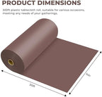 54 Inch X 300 Feet Plastic Table Cover Roll Premium Disposable Plastic Tablecloth for All Type/Shape Tables | Picnic, Party, Banquet, Birthdays, Weddings (Brown, 54 Inch X 300 Feet) - Image 2