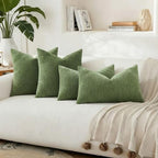 decorUhome Soft Chenille Olive Green Throw Pillow Covers 24X24 Set of 2 - Image 7