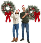 22 Inch Christmas Wreath for Front Door, Artificial Frosted Wreath with Red & Gold Ornaments, Berries & Snowy Holly Leaves, Elegant Holiday Decoration for Home Indoor Outdoor - Image 5