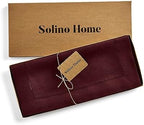 Solino Home 100% Pure Linen Table Runner Burgundy Hemstitch, 14 x 120 in - Image 5