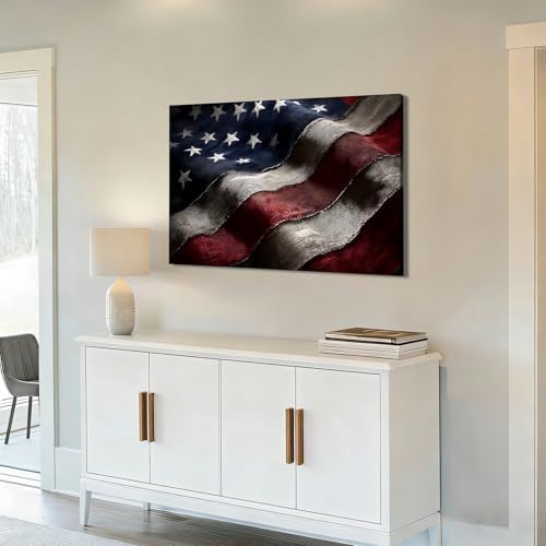 ZERILYN Ship Next Day – Patriotic Canvas Wall Decor, American Flag Pictures, Independence Day Canvas Prints, Red White Blue Home & Office Decoration - Image 3