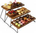 Oaklyn Rust Proof 3 Tier Wooden Cupcake Stand of Acacia Wood | Eco Friendly Tiered Tray Stand with Wooden Serving Trays & Platters for Party, Decor & Birthdays | 3 Tier Serving Tray Dessert Stands by Unknown