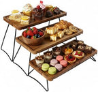 Oaklyn Rust Proof 3 Tier Wooden Cupcake Stand of Acacia Wood | Eco Friendly Tiered Tray Stand with Wooden Serving Trays & Platters for Party, Decor & Birthdays | 3 Tier Serving Tray Dessert Stands by Unknown