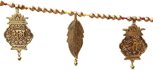 Door Wall Hanging Toran Bandanwar Indian Traditional Good Luck Charm Decoration & Gift Idea for Home Office Temple Pooja Festival Decorations Home Decor Items( with Shubh Labh Mango Leaf)(Size:-40'') - Image 4