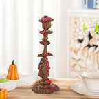 Sungmor Cast Iron Candle Holder, 10.2in Rust Noblewoman Figurine Design - Image 2
