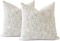Textured Neutral Throw Pillow Covers 16x16 Inch Set of 2 Soft Woven Chenille Accent Boho Farmhouse Decorative Couch Pillow Covers for Modern Home Decor Bed Sofa Living Room by HOMFINER