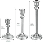 Candlestick Holders Taper Candle Holders Set of 3, Golden Candlestick Holders Decorative Candle Stand, Tapered Candle Holders Set for Wedding, Dining Table, Home Decoration (Antique Silver) - Image 2