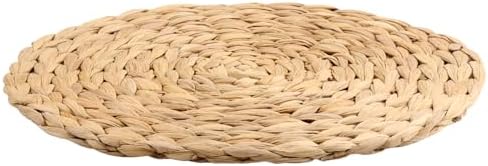 KINJOEK 8 PCS 13 Inch Round Woven Placemats, Natural Water Hyacinth Wicker Place mats, Heat Resistant Rustic Braided Table Placemats for Dining Table Wedding Decoration - Image 4