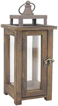 Stonebriar Decorative Wooden Candle Lantern, Use As Decoration for Birthday Parties, a Rustic Wedding Centerpiece, or Create a Relaxing Spa Setting, For Indoor or Outdoor Use, Small by StonebriarCollection