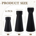 Mumufy 6 Pcs Black Taper Candle Holder Candlesticks, Ceramic Candle Stick - Image 2