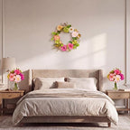 18in Fake Peony and Hydrangea Spring Summer Wreath, Artificial Flower Wreath with 2 Matching Bouquets Set, Front Door Decor for Spring Home Office, Valentine's Day, Mother's Day - Image 6