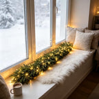 HipTree 6FT Real Touch Lighted Christmas Cedar Garland with Lights String - Image 5