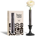 Base Vase (3-Pack) - The Bud Vase that Fits in Taper Candle Holders | Create Floral Arrangements for Tablescapes, Centerpieces, Weddings and Home Decor (Black) by Base+Vase