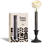 Base Vase (3-Pack) - The Bud Vase that Fits in Taper Candle Holders | Create Floral Arrangements for Tablescapes, Centerpieces, Weddings and Home Decor (Black) by Base+Vase