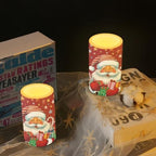 Red LED Candles with Remote Flickering Flameless Candles Santa Claus Stars Battery Operated Fake Pillar Candles Christmas Decorations for Bedroom Living Room Dining Room Table Decor - Image 6