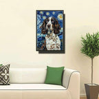 Metal Sign Vintage Tin Sign English Springer Starry Night Springer Lively in Night for Home Countryside and Seasonal Celebrations Corrosion Resistant Aluminum 8×12 Inches with Metal Frame - Image 2