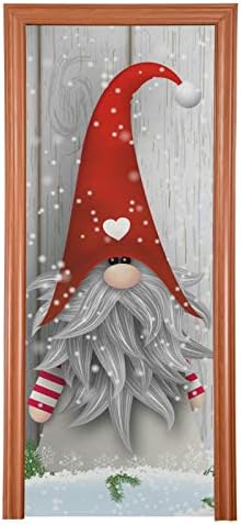 Qilmy Door Cover Decoration, Party Accessory Porch Decor for Festive Ornament Indoor Outdoor Covering 35 x 79 Inch, Christmas Gnome - Image 4