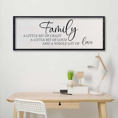 comurdyo Family A Little Bit Of Crazy A Little Bit Loud Sign 32"×12" Black - Image 7