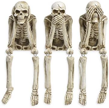 Newman House Studio Summer-Halloween Skeleton-Decorations - No-Evil Statues by NewmanHouseStudioLLC